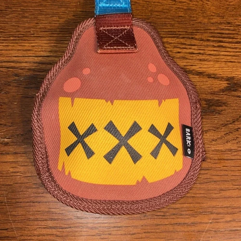 NWT BARK Super Chewer Dog Grog Growler Tug Toy Squeaker Rubber Core Large